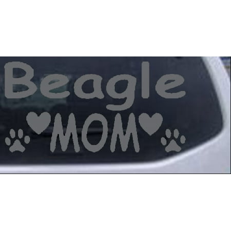 

Beagle Mom With Dog Paw Prints Car or Truck Window Decal Sticker