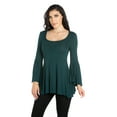 thumbnail image 2 of 24/7 Comfort Apparel Women's Long Bell Sleeve Flared Tunic Top, 2 of 4