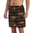 thumbnail image 2 of Wukai Bookshelves Print Beach Trunks with Compression Liner Swimsuit Quick Dry Beach Sports Shorts with Pocket-Small, 2 of 8