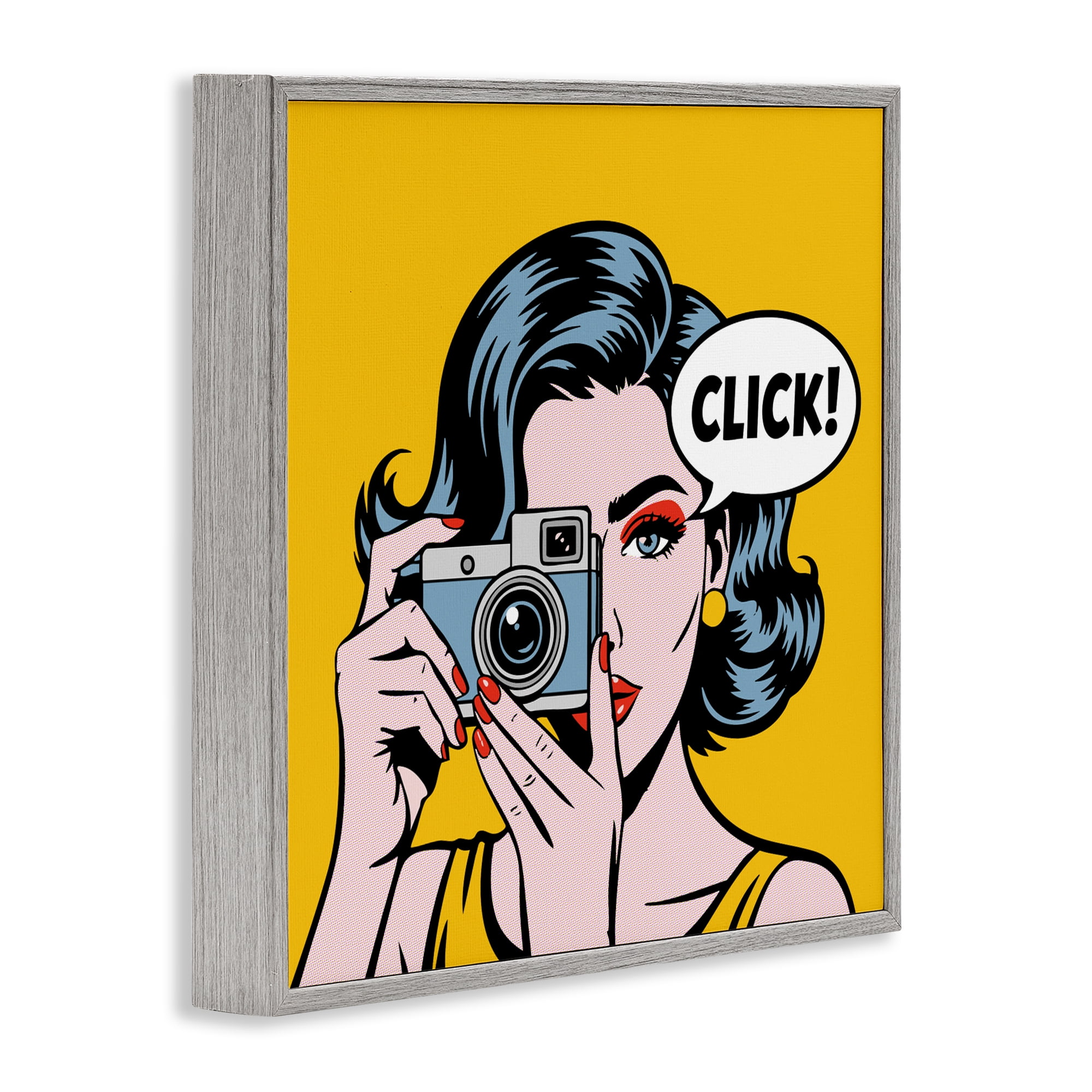 Stupell Industries Click Retro Photographer Gray Framed Giclee Art, design by Andreas Magnusson