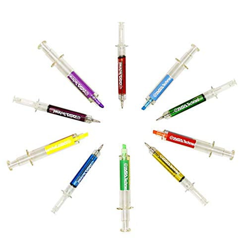 Chirstmas gift for nurse or office stuff 10pc Syringe Highlighter And Pen Set - 5 Syringe Pens + 5 Syringe Highlighters Fluorescent Medical Students, Doctors, Paramedics, Phlebotomists
