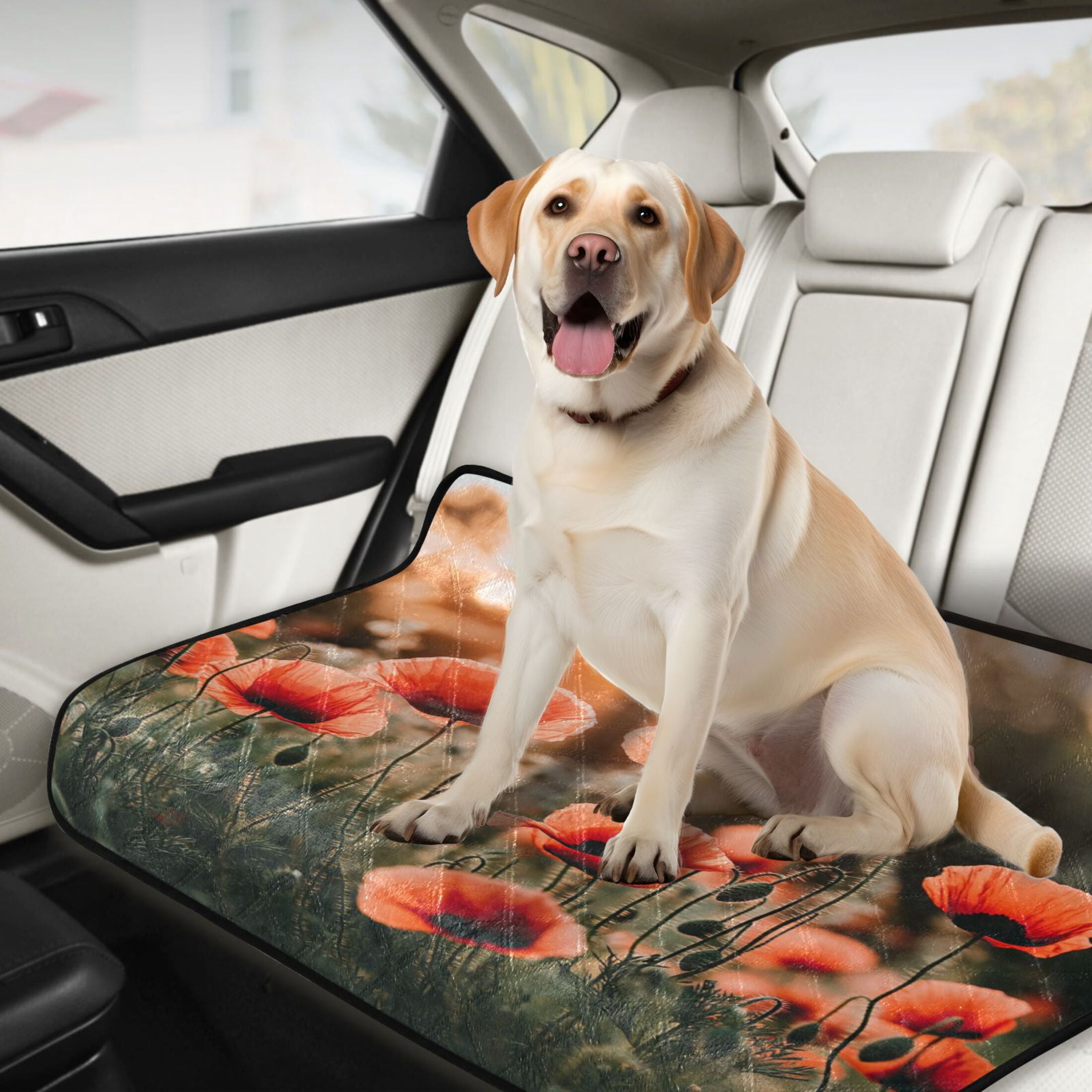 Washable Pet Pee Pads with Super Absorbent Reusable Training Pads for Dogs & Cats Red Flower Field