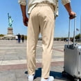 thumbnail image 5 of Jogger Yoga Sweatpant for Men Lightweight Drawstring Loose Fit Pants Comfy Lounge Athletic Elastic Waist Trouser, #02 Khaki M, 5 of 7