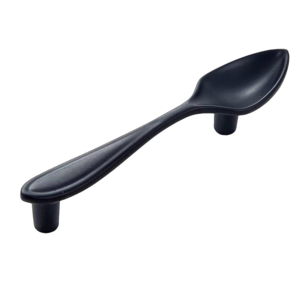 Exquisito tirador de puerta de gabinete para reemplazo de muebles DIY Cuchara Matt Black