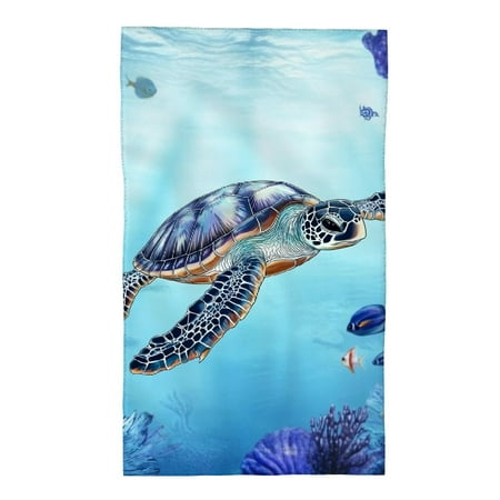 

FUMJ Turtle Kitchen Towel Ultrafine Fibers Quick Dry Absorbent Towel for Bathroom Hotel Gym and Spa 1pc 27.5x16in