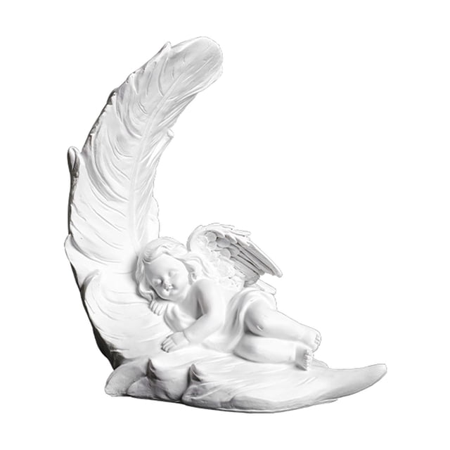 Cherub Statue Ange Statue Collection de Statuettes Blanc Sculpture Décorative d'Ange Gauche