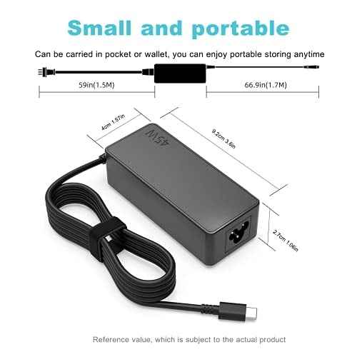 45W USB C Cargador para portátil Lenovo Chromebook C330 S340 100e 300e