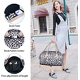 thumbnail image 2 of Women Travel Duffle Bag Carry On Tote Weekender Overnight Bag with PU Leather Shoulder Strap and Shoe Compartment Beige Leopard 20 Inch, 2 of 7