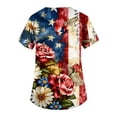 thumbnail image 4 of Trgacdwlo S-5XL Plus Size 4th of July Womens Scrub Tops Print V Neck Short Sleeve 250th Anniversary Nurse Uniforms with Pocket, 4 of 4