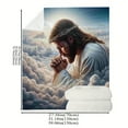 thumbnail image 5 of Soft & Warm All Season Flannel Throw Blanket Jesus Inspired Versatile for Couch Office Bed Camping Wearable Blanket, 5 of 6