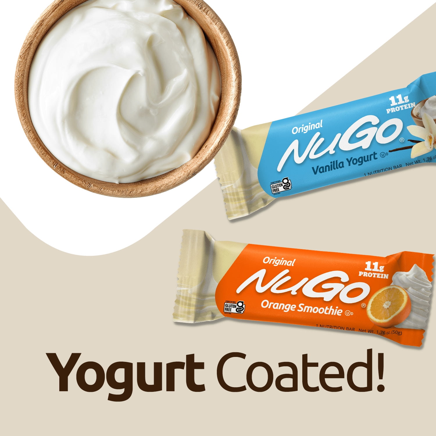 NuGo Original Protein Bar, Churro, 11g Protein, Gluten Free, 15 Count