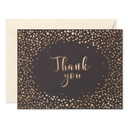 American Greetings Thank You Stationery with Envelopes, Gold Script on Black (10-Count)