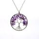 thumbnail image 2 of Colgante de piedra natural de cuarzo de árbol de la vida, collar de piedra en bruto de cristal, collar de mujer, joyería oso de fresa  Electrónica, 2 of 3