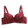 thumbnail image 2 of ALLLIST Push up Underwear for Women Lift No Underwire Plunge Cozy Floral Red T-Shirt Women's Bras Size 34, 2 of 3