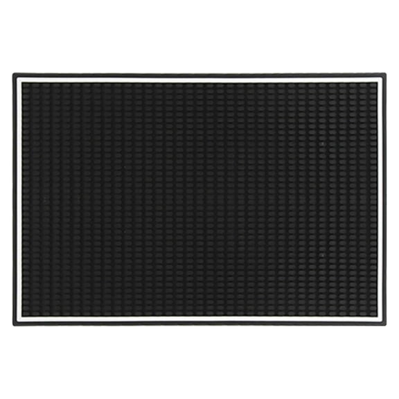 Amacok Black Bar Mat for Countertop, Thicken Rubber Bar Service Mat, Non Slip Mat for Spill Protection and Coffee Stations, Drink Spill Mats for Coffee Cocktail Bartender Bar Home