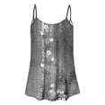 thumbnail image 3 of safuny Women's Summer Trendy Babydoll Tops Clearance Solid Lace Tops Sleeveless Tees V Neck Shirts Button Leisure Vintage Clothing Fashion Gray, 3 of 4