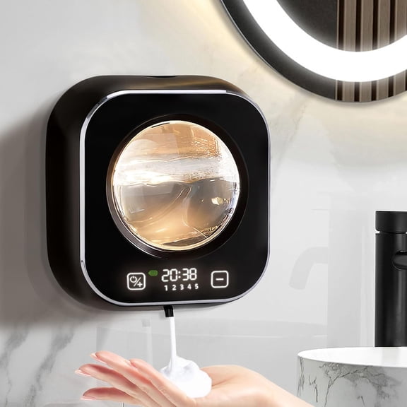 Automatic Soap Dispenser, 320ML Touchless Smart Hand Soap Dispenser, 5 Adjustable Soap Levels, Rechargeable Wall Mounted Electric Foam Soap Dispenser for Bathroom Kitchen Office