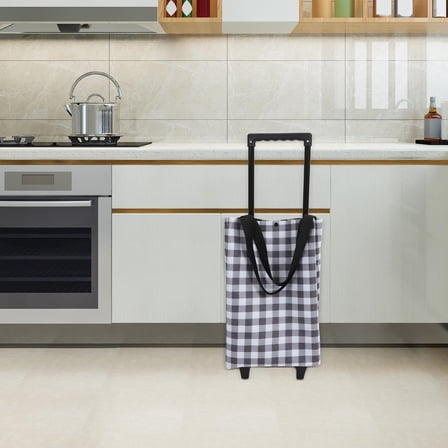 LOLIPPYY Portable Rolling Tote Bag with Wheels Foldable Grocery Cart Utility Cart for Storage