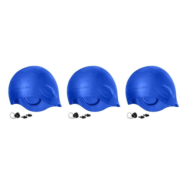 Sonducket Gorro de natación de silicona para el cabello para mujer, tapones para los oídos flexibles impermeables, Clip para la nariz Type1 NO1
