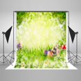 thumbnail image 1 of XDDJA Polyester Fabric 5x7ft Fantasy Glitter Backdrop Green Easter Cute Rabbit Photo Studio Background Colorful Eggs White Flowers Backdrops, 1 of 2