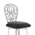 thumbnail image 6 of Armen Living Cherie Contemporary 30" Bar Height Barstool in Brushed Stainless Steel Finish and Black Faux Leather, 6 of 6