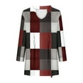 thumbnail image 6 of Jsaierl Womens 3/4 Length Sleeve Tops Summer V Neck Shirts Boho Print Petite Pleated Blouses Workout Holiday T-shirts Top S-2XL, 6 of 6