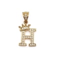 thumbnail image 4 of Cadena y dije de brillos con corona de oro laminado letra H, 4 of 8