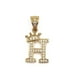 thumbnail image 4 of Cadena y dije de brillos con corona de oro laminado letra H, 4 of 8