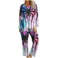 thumbnail image 6 of WFJCJPAF 2025 New Halloween Halloween Pajamas for Women Plus Size,Women Fashion Non Positioning Printed Round Neck Long Sleeved Long Pants Sets,Halloween Pajamas Women - Multicolor S, 6 of 6