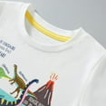 thumbnail image 5 of XUELUO Kids Boys Athletic Shirts Summer Dinosaur Print Round Neck Short Sleeve Breathable Casual Outdoor Comfortable T-Shirts Daily-Wear,White,5-6 Years, 5 of 7