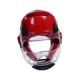 thumbnail image 4 of Casco de karate, casco de taekwondo suave con protector facial, protector profesional rojo S, 4 of 8