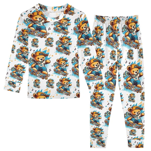 Christmas Pajamas A Teddy Bear Vector Cute Comfortable Cotton Two-piece Christmas Pajamas Set