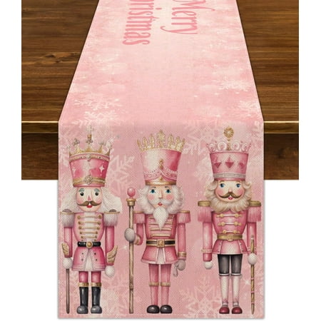 

Nutcrackers Table Runner Xmas Decoration Winter Holiday Party Supply Home Kitchen Dining Room Decor (13 x 72 )