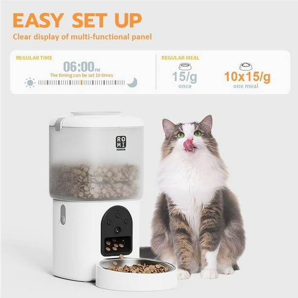 Romiromi Automatic Cat Feeder and Water Fountain,4.5L /19 Cups