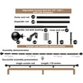 thumbnail image 7 of Curtain Rods 84-160 Inch, 170-inch Rod, Adjustable Length Heavy Duty Decorative Finials Diameter 7/8 inch,13 ft, Black, 7 of 7