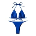 thumbnail image 6 of REORIAFEE Womens Two Piece Swimsuits Bikini Bathing Suit Vintage Swimwear Fashionable Bikini Split Swimwear Two Piece Set Blue S, 6 of 6