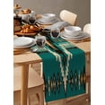 thumbnail image 6 of Southwestern Boho Table Runner-Cotton Linen- 90 Inch Holiday Dresser Scarves, Teal Brown Aztecs Farmhouse Ethnic Tablerunner for Kitchen Coffee/Dining Bedroom Living Room Dinner Scarf Décor 13x90, 6 of 9
