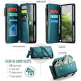 thumbnail image 2 of CaseMe Funda de Cuero para Samsung Galaxy S26 Ultra 5G con Billetera [Bloqueo RFID] con Ranura para Billetes con Zíper para 10 Tarjetas, Funda de Cuero PU Suave con Correa Magnética para el Hombro, 2 of 9