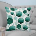 thumbnail image 4 of 20x20 Pillow Covers Set of 2, Turquoise Marble Throw Pillow Covers Decorative Couch Cushion Case, Gold White Geometric Hexagon Modern Microfiber Square Pillowcases for Bedroom Car Living Room, 4 of 7