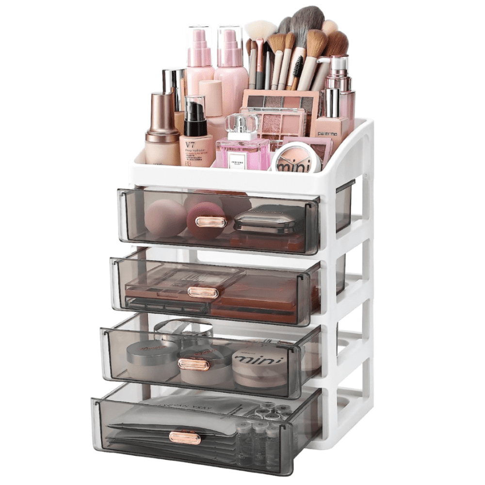 GORET Makeup Organizer for Vanity, Make Up Display Cases with Large ...