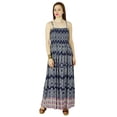thumbnail image 1 of Bimba Long Rayon Flaired Maxi Dress With Smocked Bust Spaghetti Custom Gown, 1 of 7