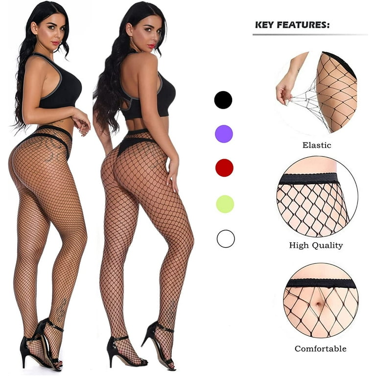 MengPa Fishnet Stockings High Waisted Tights Pantyhose for Women 