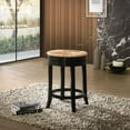 thumbnail image 2 of Contemporary Home Living 24" Black and Beige Bar Stool with Swivel Rush Seat, 2 of 2