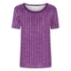 thumbnail image 4 of Camiseta de Manga Corta de Verano para Mujeres Delgada Moda Casual Impresa No Estructurada Cuello Redondo Mujer Manga Corta Tops Casual, 4 of 4