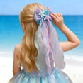 thumbnail image 2 of YUEHUA Girls Hair Clips with Long Fabric Ribbon Bows for Party Decoration, Paired with Mermaid Swimsuit, 2 of 6