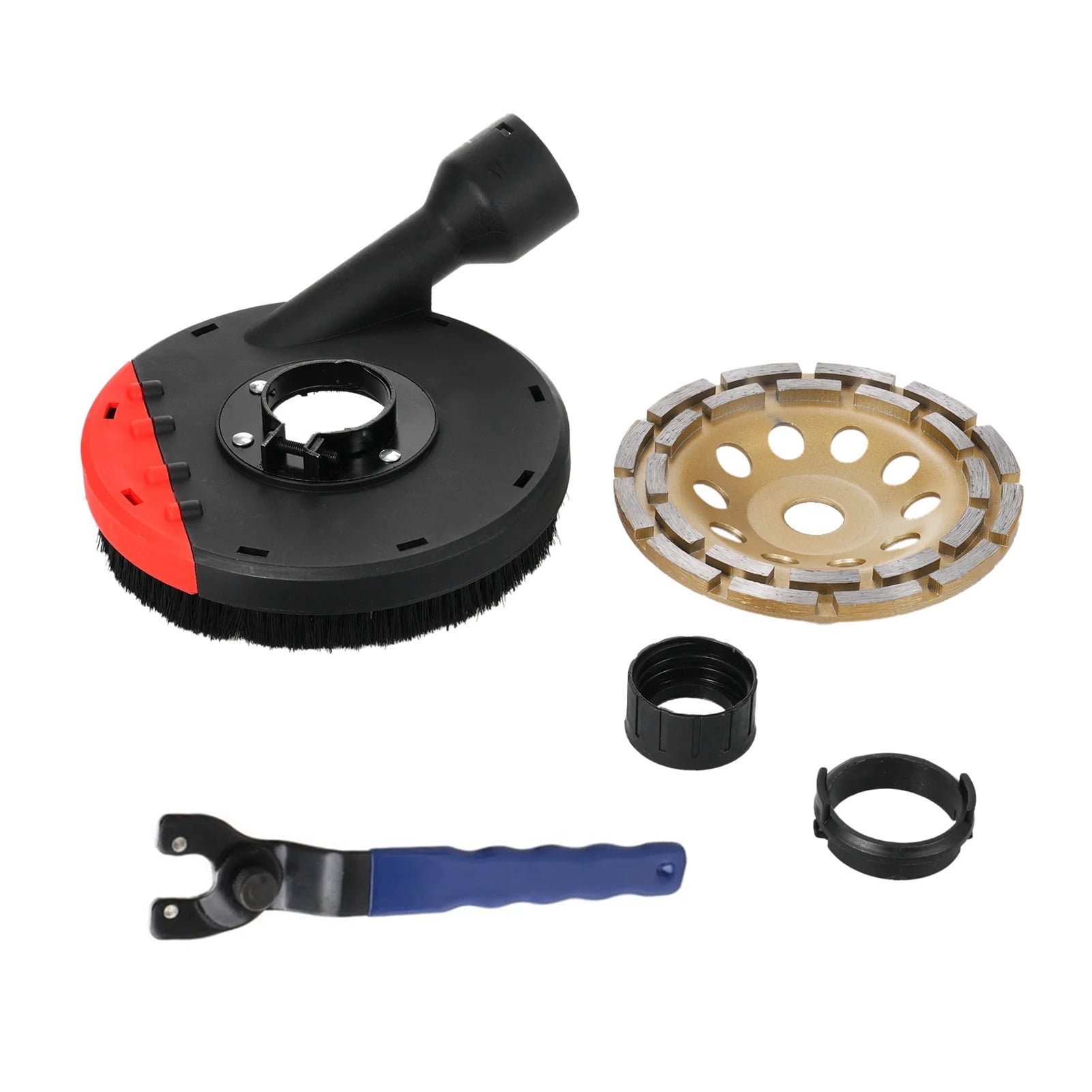 Extraction Hood For Angle Grinder 150mm + Diamond Grinding Cup 150mm X 15mm For Concrete