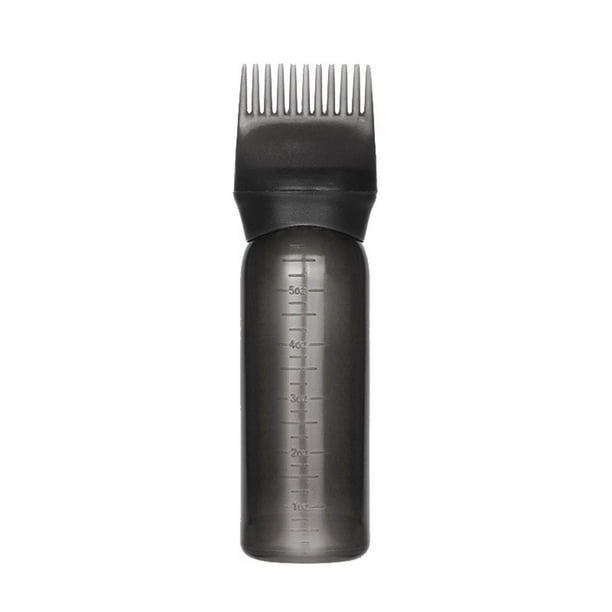 Aplicador de aceite capilar portátil con peine y botella aplicadora graduada. Cepillo aplicador para teñir el cabello. Aceite de salón para teñir el cabello. Botella de champú.