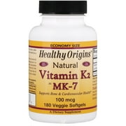 Vitamin K2 As MK-7 180 Soft Gels by Healthy Origins, Pack of 2
