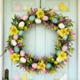 thumbnail image 4 of Easter Wreath for Front Door,Easter Egg Wreath with Daisy Flowers and Pastel Eggs, Spring Door Wreaths for Home Easter Decorations, 4 of 6