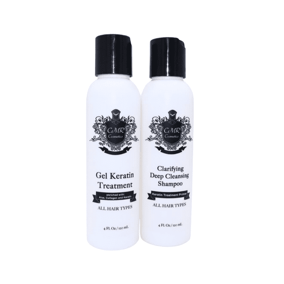 CMR Cosmetics Gel Keratin Hair Care Kit with Clarifying Shampoo - Deep Cleansing, Frizz Control, Nourishing Formula for All Hair Types - Enhances Smoothness, Suitable for Men and Women